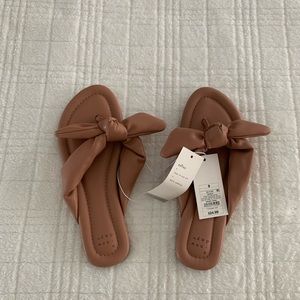 NWT a new day Tan Sandals with Bow Size 9